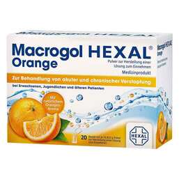 Abbildung: Macrogol Hexal Orange Pulver zur Herstellung einer Lösung zum Einnehmen Beutel Beutel, 20 St PZN 11553707