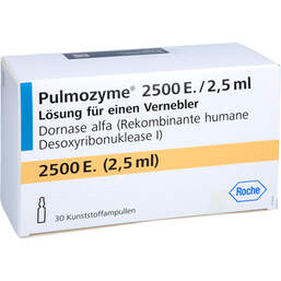 Abbildung: Pulmozyme 2.500 E. / 2,5 ml Lösung für Verneb.Kunsts.Ampulle 30 St, Lösung für einen Vernebler PZN 11557415