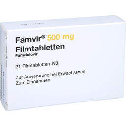 Abbildung: Famvir 500 mg Filmtabletten 21 St, Filmtabletten PZN 11557711