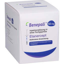 Abbildung: Benepali 50 mg Injektionslösung in einer Fertigspritze 12 St, Injektionslösung PZN 11558047