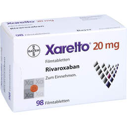 Abbildung: Xarelto 20 mg Filmtabletten 98 St, Filmtabletten PZN 11559354