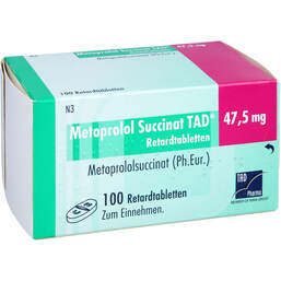 Abbildung: Metoprolol Succinat TAD 47,5 mg Retardtabletten 100 St, Retard-Tabletten PZN 11562416
