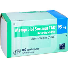 Abbildung: Metoprolol Succinat TAD 95 mg Retardtabletten 100 St, Retard-Tabletten PZN 11562445
