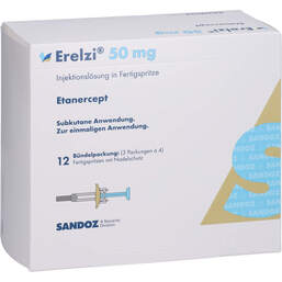 Abbildung: Erelzi 50 mg Injektionslösung in einer Fertigspritze 12 St, Injektionslösung PZN 11594333