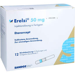 Abbildung: Erelzi 50 mg Injektionslösung im Fertigpen 12 St, Injektionslösung PZN 11594356