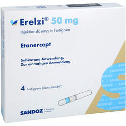 Abbildung: Erelzi 50 mg Injektionslösung im Fertigpen 4 St, Injektionslösung PZN 11594379