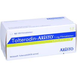 Abbildung: Tolterodin Aristo 1 mg Filmtabletten 100 St, Filmtabletten PZN 11595261