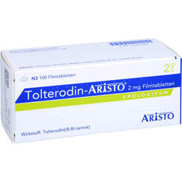 Abbildung: Tolterodin Aristo 2 mg Filmtabletten 100 St, Filmtabletten PZN 11595290