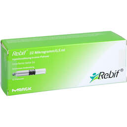 Abbildung: Rebif 22 Mikrogramm / 0,5 ml Injektionslösung Patrone 12 St, Injektionslösung PZN 11597596