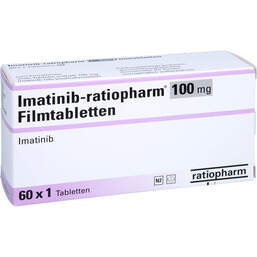 Abbildung: Imatinib ratiopharm 100 mg Filmtabletten 60 St, Filmtabletten PZN 11598526