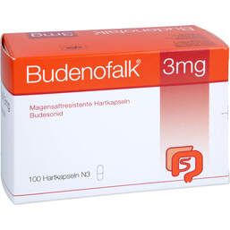 Abbildung: Budenofalk 3 mg Hartkapseln mit magensaftresistent überzogene Pellets 100 St, Magensaftresistente Hartkapseln PZN 11606450