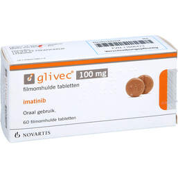 Abbildung: Glivec 100 mg Filmtabletten 60 St, Filmtabletten PZN 11606473