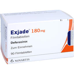 Abbildung: Exjade 180 mg Filmtabletten 90 St, Filmtabletten PZN 11613823
