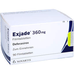 Abbildung: Exjade 360 mg Filmtabletten 90 St, Filmtabletten PZN 11613846