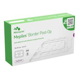 Abbildung: Mepilex Border Post-Op Schaumverband haftend 10x15 cm 10 St, Verband PZN 11639142