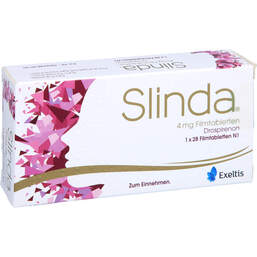 Abbildung: Slinda 4 mg Filmtabletten 1X28 St, Filmtabletten PZN 11642196
