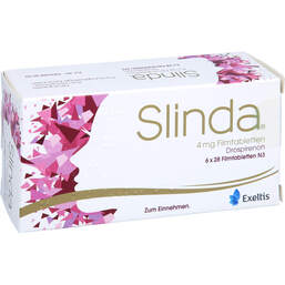 Abbildung: Slinda 4 mg Filmtabletten 6X28 St, Filmtabletten PZN 11642210