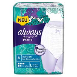 Abbildung: Always discreet Inkontinenz Pants plus large 8 St, Binden PZN 11642813