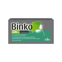 Abbildung: Binko 240 mg Filmtabletten 30 St, Filmtabletten PZN 11645852