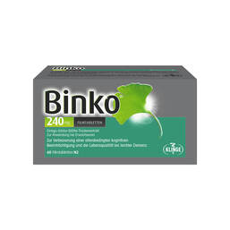 Abbildung: Binko 240 mg Filmtabletten 60 St, Filmtabletten PZN 11645869