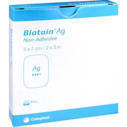 Abbildung: Biatain Ag Schaumverband 5x7 cm nicht haftend 5 St, Verband PZN 11646805