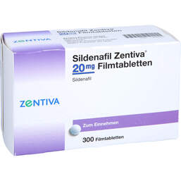 Abbildung: Sildenafil Zentiva 20 mg Filmtabletten 300 St, Filmtabletten PZN 11648394