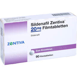 Abbildung: Sildenafil Zentiva 20 mg Filmtabletten 90 St, Filmtabletten PZN 11648402