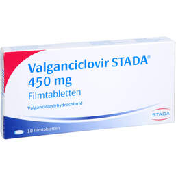 Abbildung: Valganciclovir STADA 450 mg Filmtabletten 10 St, Filmtabletten PZN 11649040