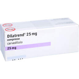 Abbildung: Dilatrend 25 mg Tabletten 100 St, Tabletten PZN 11649057