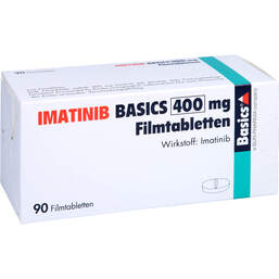 Abbildung: Imatinib Basics 400 mg Filmtabletten 90 St, Filmtabletten PZN 11653030