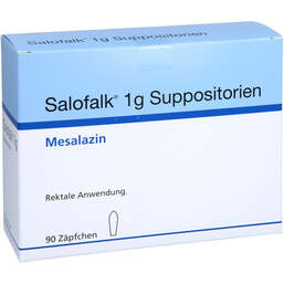 Abbildung: Salofalk 1 g Suppositorien 90 St, Suppositorien PZN 11654325