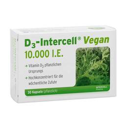 Abbildung: D3-Intercell Vegan 10.000 I.E. Kapseln Kapseln, 30 St PZN 11664795