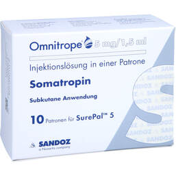 Abbildung: Omnitrope 5 mg / 1,5 ml Injektionslösung für Surepal 10 St, Injektionslösung PZN 11669574