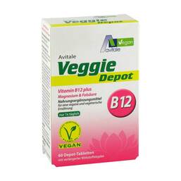 Abbildung: Veggie Depot Vitamin B12 + Magnesium + Folsäure Tabletten Tabletten, 60 St PZN 11674339