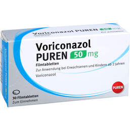 Abbildung: Voriconazol Puren 50 mg Filmtabletten 30 St, Filmtabletten PZN 11675132