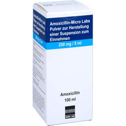 Abbildung: Amoxicillin Micro Labs 250 mg / 5 ml Pulver Suspension -Herstellung 100 ml, Pulver zur Herstellung einer Suspension zum Einnehmen PZN 11677705