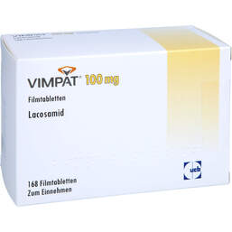 Abbildung: Vimpat 100 mg Filmtabletten 168 St, Filmtabletten PZN 11684243