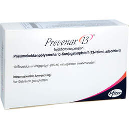 Abbildung: Prevenar 13 Injektionssuspension 10 St, Injektionssuspension PZN 11685107
