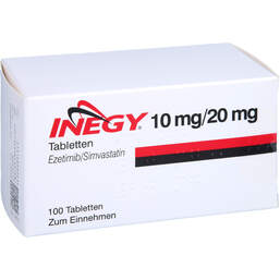 Abbildung: Inegy 10 mg / 20 mg Tabletten 100 St, Tabletten PZN 11689950