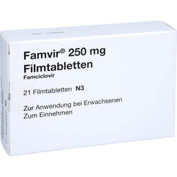 Abbildung: Famvir 250 mg Filmtabletten 21 St, Filmtabletten PZN 11690031