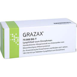Abbildung: Grazax 75.000 SQ-T Lyo-Tabletten 100 St, Sublingualtabletten PZN 11690278