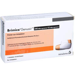 Abbildung: Brimica Genuair 340 µg / 12 µg Pulver zur Inhalation 60ED 1 St, Inhalationspulver PZN 11690433
