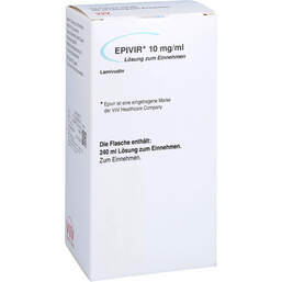 Abbildung: Epivir 10 mg / ml Lösung zum Einnehmen 240 ml, Lösung zum Einnehmen PZN 11690806
