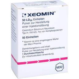 Abbildung: Xeomin 50 LD50 Einheiten Pulver zur Herstellung einer Injektionslösung  1 St, Pulver zur Herstellung einer Injektionslösung PZN 11691065