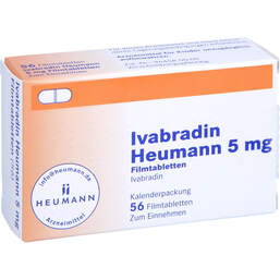Abbildung: Ivabradin Heumann 5 mg Filmtabletten 56 St, Filmtabletten PZN 11693302