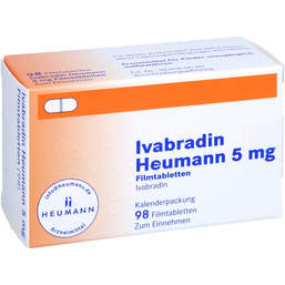 Abbildung: Ivabradin Heumann 5 mg Filmtabletten 98 St, Filmtabletten PZN 11693319