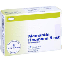 Abbildung: Memantin Heumann 5 mg Filmtabletten 28 St, Filmtabletten PZN 11693408