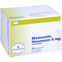Abbildung: Memantin Heumann 5 mg Filmtabletten 98 St, Filmtabletten PZN 11693443