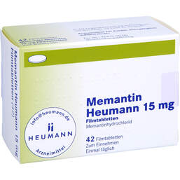 Abbildung: Memantin Heumann 15 mg Filmtabletten 42 St, Filmtabletten PZN 11693472