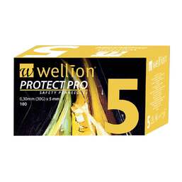 Abbildung: Wellion Protect Pro Safety Pen-Needles 30 G 5 mm 100 St, Kanüle PZN 11694135